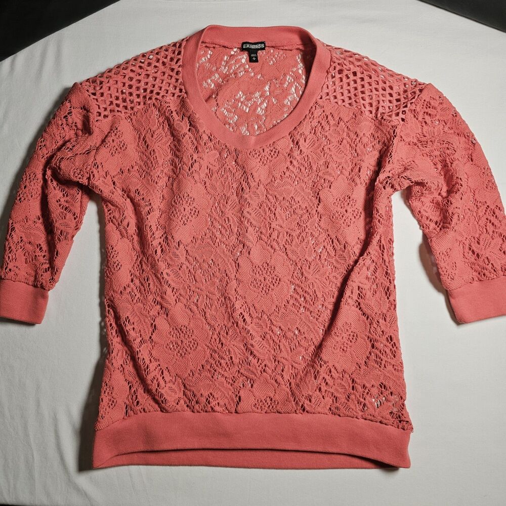 Express Coral Floral Lace Size Small